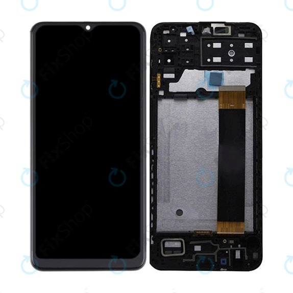 Wyświetlacz do Samsung M13 M135F, Ekran dotykowy z ramką, Czarny, Black, TFT