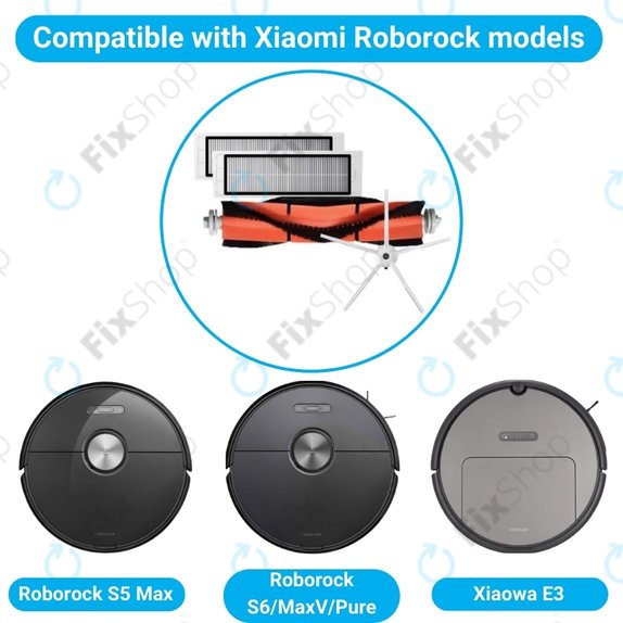 Zestaw standardowy do Xiaomi Roborock S5 Max, S6, S6 MaxV, S6 Pure, Xiaowa E3, Biały, White
