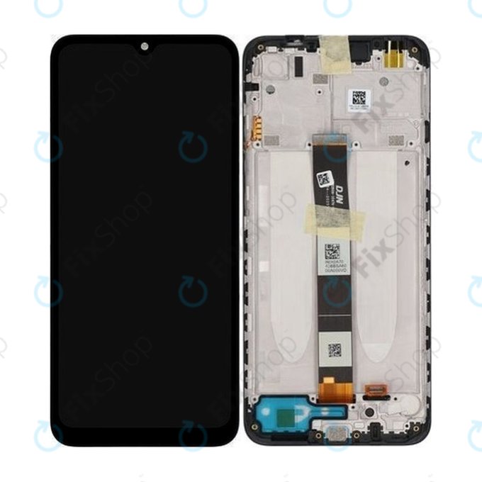Wyświetlacz do Xiaomi Redmi 9C M2006C3MG, M2006C3MT, 9A M2006C3LG, M2006C3LI, Ekran dotykowy z ramką, 5600070C3L00, Czarny, Black, Genuine Service Pack
