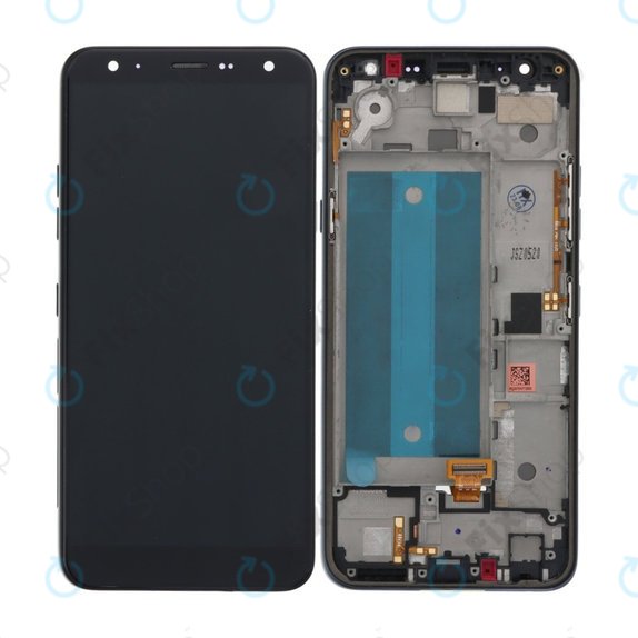 Wyświetlacz do LG K40, Ekran dotykowy z ramką, Czarny, Black, TFT