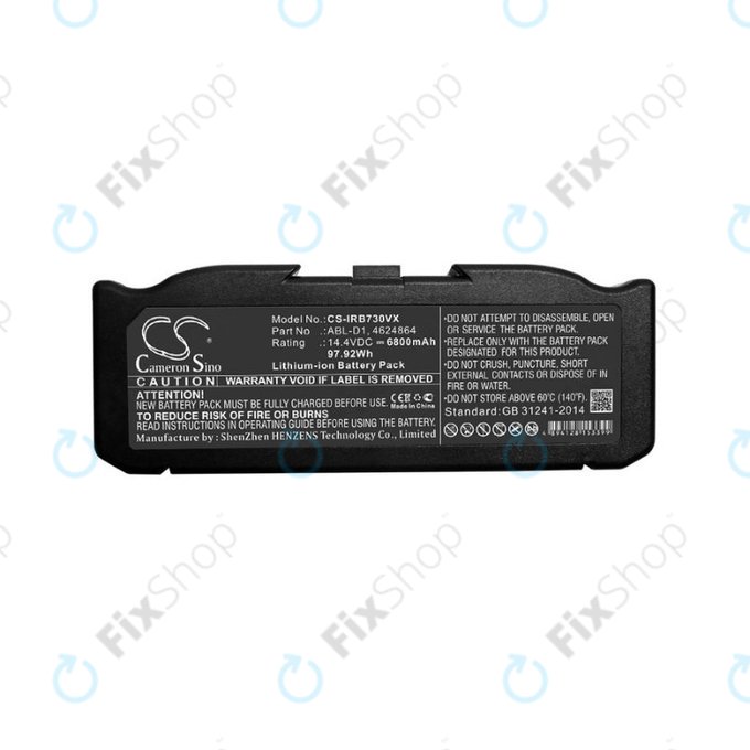 Bateria do iRobot Roomba e-seria, i-seria, ABL-D1, 4624864, ABL-D2, Li-Ion, 14,4V 6800mAh, HQ