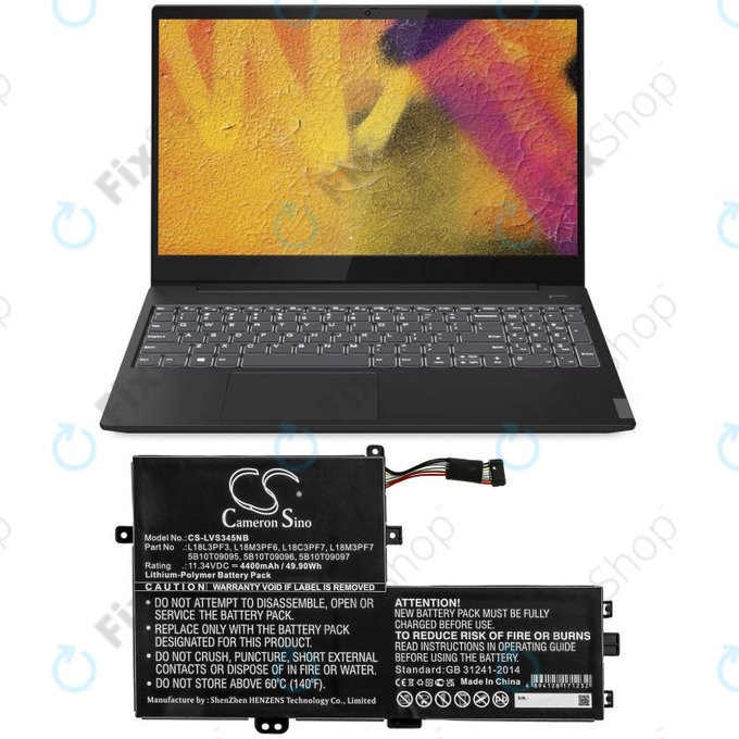 Bateria do Lenovo IdeaPad C340 14, 15, 4400mAh, Li-Pol, 11.34V, 5B10T09095, HQ