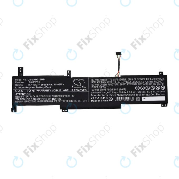 Bateria do Lenovo IdeaPad 3-series, 3950mAh, Li-Pol, 11.4V, L20M3PF0, HQ