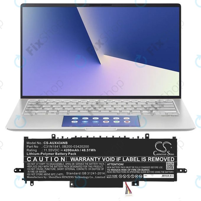 Bateria do Asus ZenBook 14, Flip 14, 4200mAh, Li-Pol, 11.55V, C31N1841, HQ