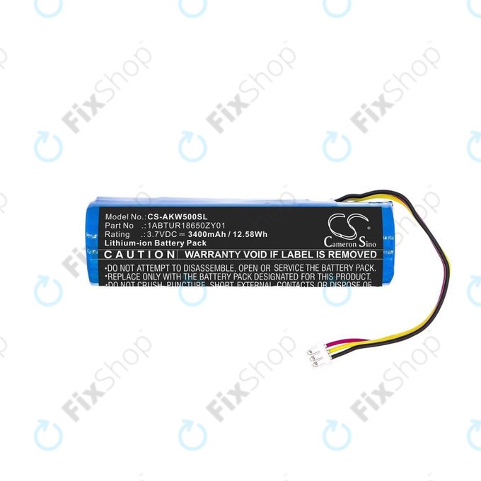 Bateria do Akai 5000 Solo, Ewi 5000, 3400mAh, Li-Ion, 3.7V, 1ABTUR18650ZY01, HQ