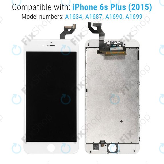 Wyświetlacz dla iPhone 6S Plus, White, Ekran dotykowy z ramką