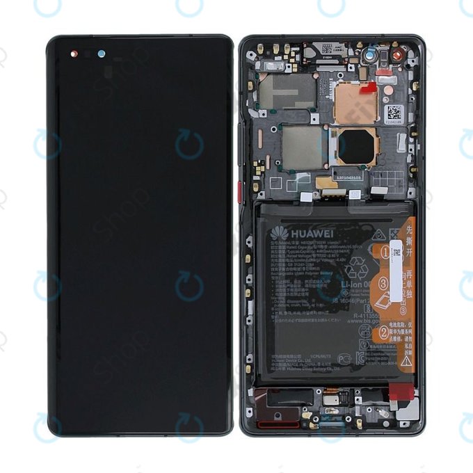 Wyświetlacz do Huawei Mate 40 Pro NOH-NX9, Ekran dotykowy z ramką i baterią, 02353YMT, Czarny, Black, Genuine Service Pack