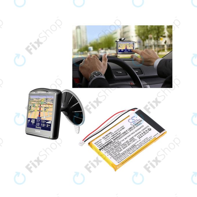 Bateria do TomTom Go 530 Live, 630T, 720, 730T, 930T, 1697461, Li-Polymer, 3.7V, 1300mAh, HQ