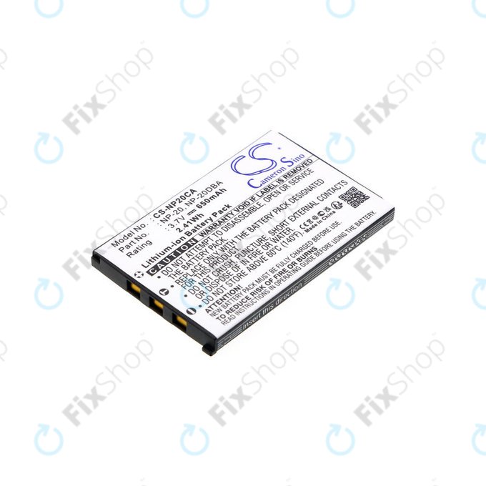 Bateria do Casio Exilim Card Ex-S880, 650mAh, Li-Ion, 3.7V, NP-20, HQ