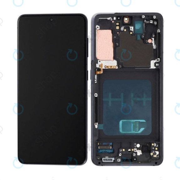 Wyświetlacz OLED do Samsung S21 G991B, Ekran dotykowy z ramką, Phantom Gray