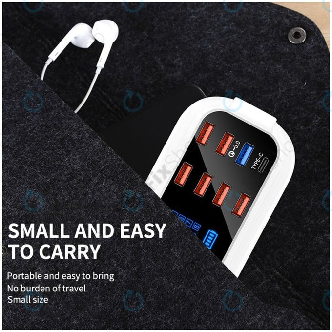 Stacja ladujaca USB z USB 3.0 & USB-C, Asometech Model E
