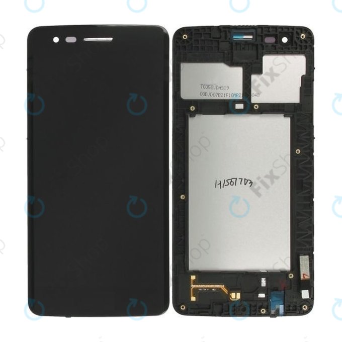 Wyświetlacz do LG K8 M200N (2017), Ekran dotykowy z ramką, Czarny, Black, TFT