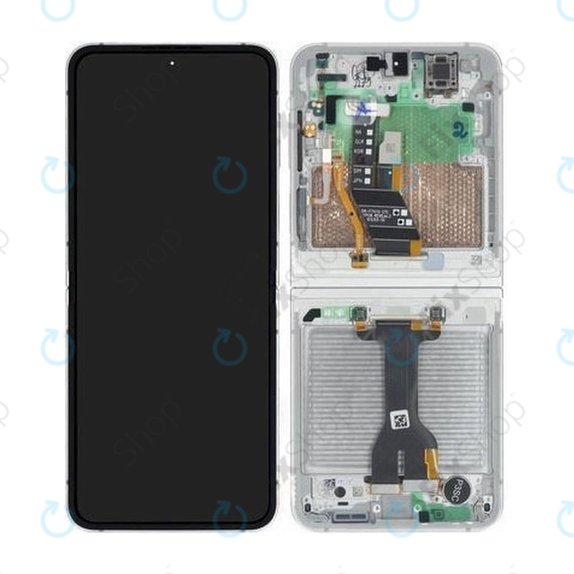 Wyświetlacz LCD + ekran dotykowy + ramka do Samsung Z Flip 7 FE F761B, White, GH82-37734B, Genuine Service Pack
