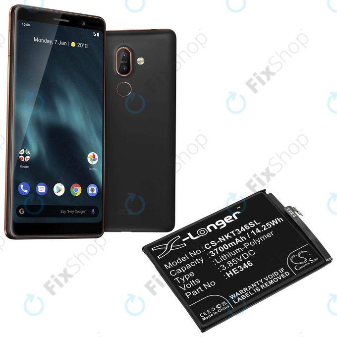 Bateria dla Nokia 7 Plus, 3700mAh, Li-Pol, 3.85 V, HE346, HQ