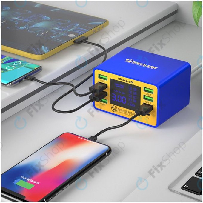 Stacja ladujaca USB z USB-C & USB 3.0, Mechanic iCharge 8M