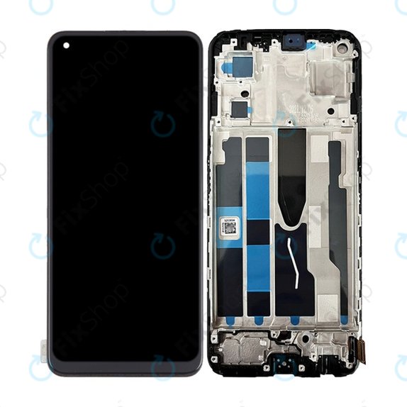 Wyświetlacz OLED do Oppo Reno 7 5G, Ekran dotykowy z ramką, Stary Black