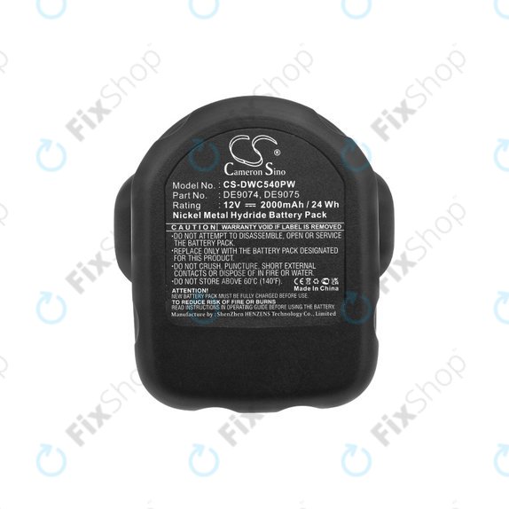 Bateria do DeWalt DC, DW, 2000-series, DE9074, DE9075, 152250-27, 397745-01, 2000mAh, HQ