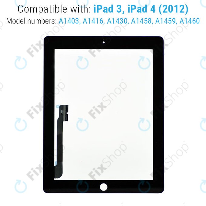 Ekran dotykowy z przyciskiem Home dla iPad 3, iPad 4, Black