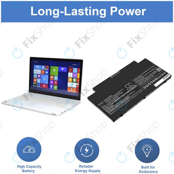 Bateria do Fujitsu Lifebook AH77, A556, A3510, U536, 4050mAh, Li-Pol, 10.8V, CP641484-01, HQ