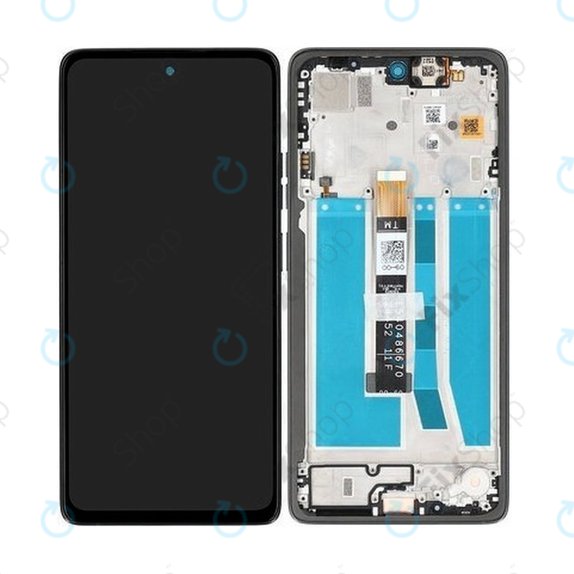 Wyświetlacz do Motorola Moto G75 5G XT2437-2, Ekran dotykowy z ramką, Czarny, Black, TFT