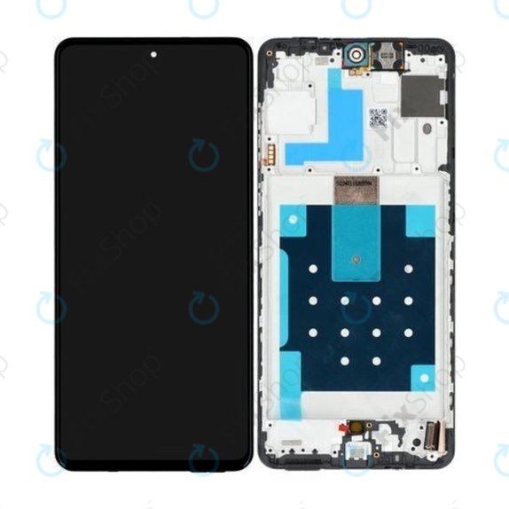 Wyświetlacz do Samsung M55 M556B, Ekran dotykowy z ramką, GH81-25791A, Czarny, Black, Genuine Service Pack