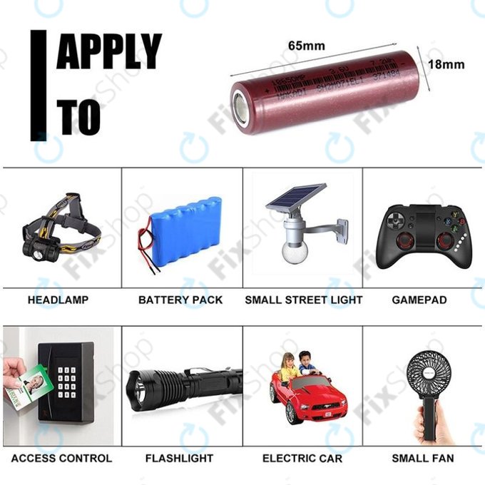 Ogniwo baterii 18650 (Li-Ion, 2000mAh, 3.6V)
