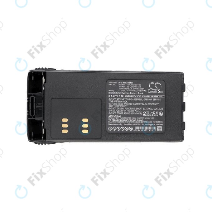 Bateria do Motorola GP1280, GP140, GP320, GP540, HT1200, MTX850, Pro5150, 1800mAh, Ni-MH, 7.2V, HNN9011BR, HQ