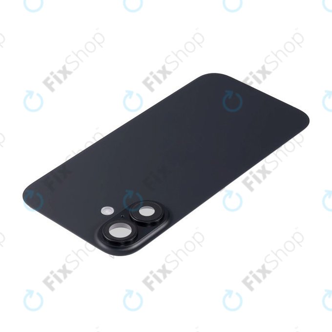 Tylne szkło obudowy z obiektywem aparatu, metalową płytką i magnesami Magsafe do iPhone 16 Plus, Czarny, Black