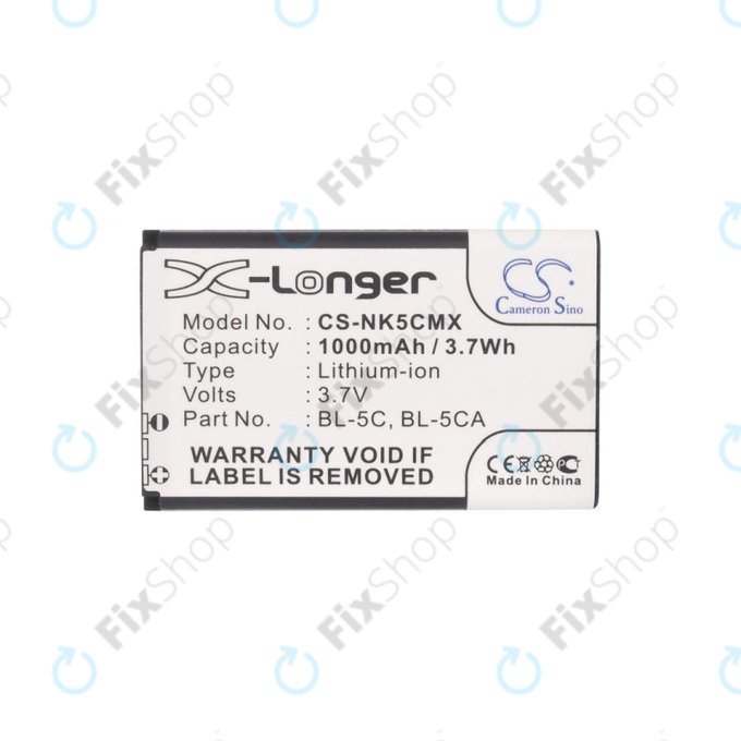 Bateria do Nokia 1000, 2000, 3000, 6000, 7000, C, N, X-series, Asha 230, MD-12, BL-5C, BL-5CA 1000mAh HQ