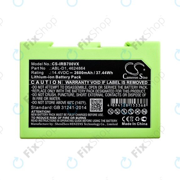 Bateria do iRobot Roomba e-seria, i-seria, ABL-D1, 4624864, ABL-D2, Li-Ion, 14,4V 2600mAh, HQ