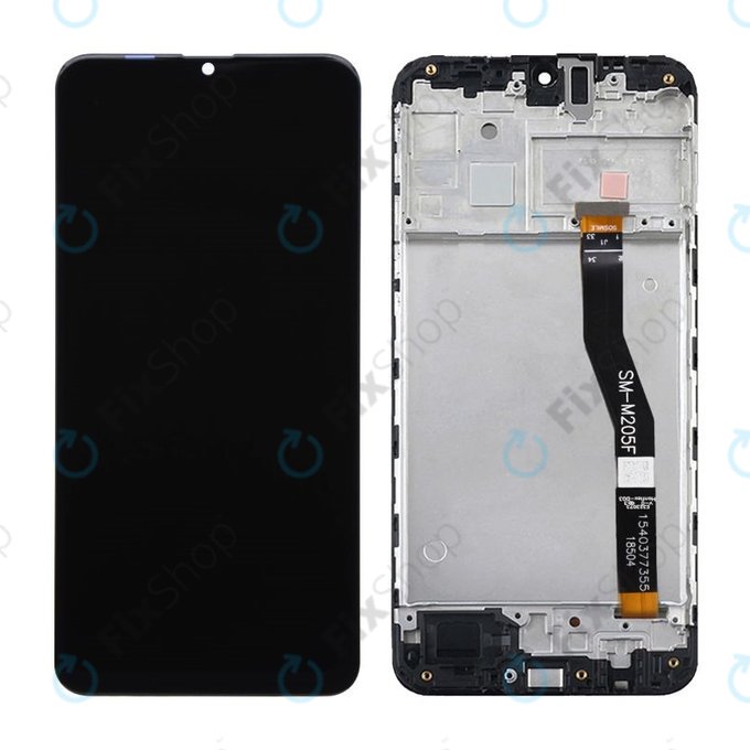 Wyświetlacz do Samsung M20 M205F, Ekran dotykowy z ramką, Czarny, Black, TFT