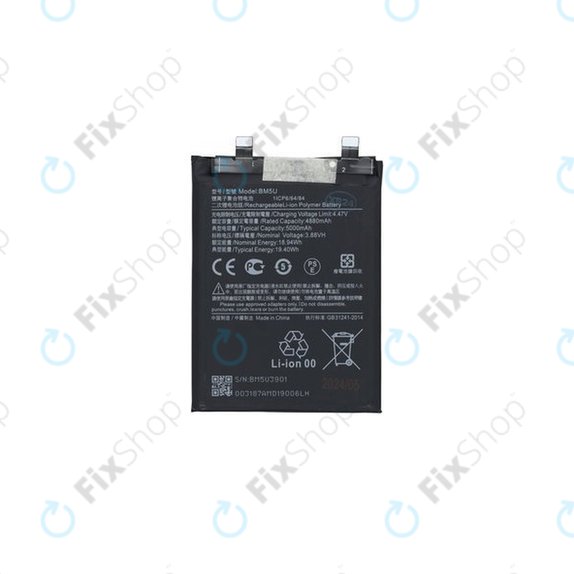 Bateria do Xiaomi Redmi Note 13 Pro+, 23090RA98C, BM5U, 5000mAh, 1330103000037B, Genuine Service Pack