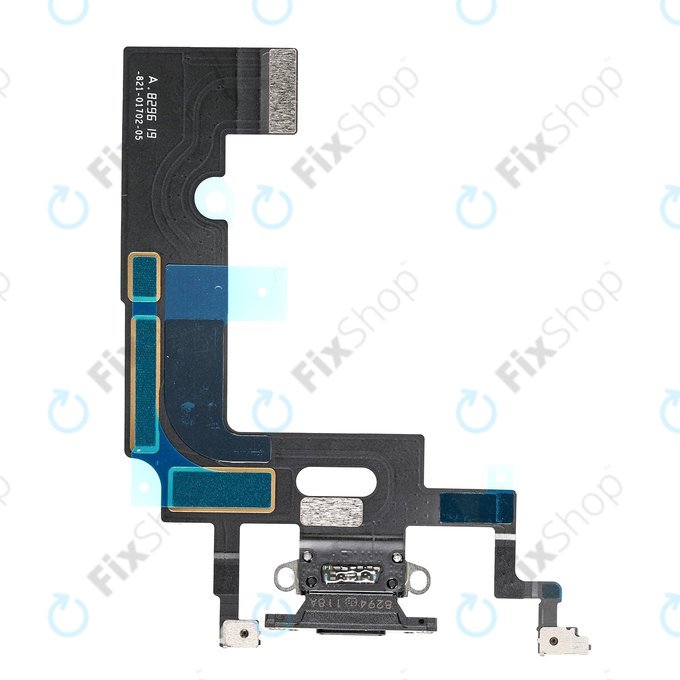 Złącze ładowania z taśmą flex do iPhone XR, Czarny, Black