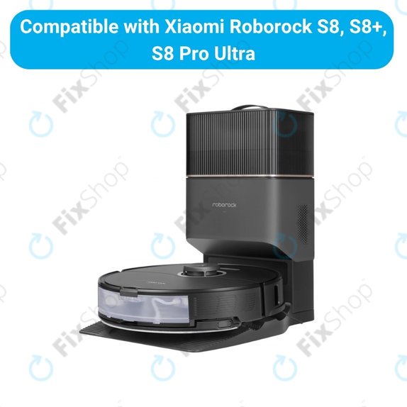Zestaw części zamiennych do Xiaomi Roborock S8, S8+, S8 Pro Ultra (2 pary szczotek głównych, 4x Filtr, 4x Szczotka boczna – czarna)
