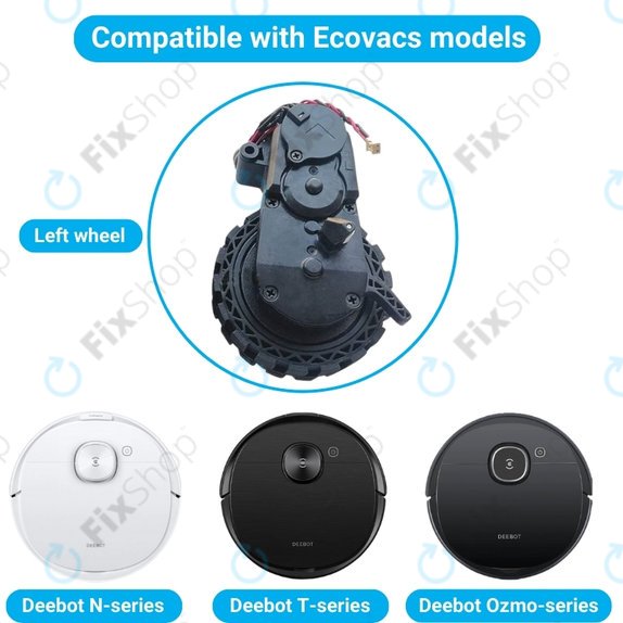 Koło z silnikiem do Ecovacs Deebot N-series, T-series, Ozmo-series, Lewy