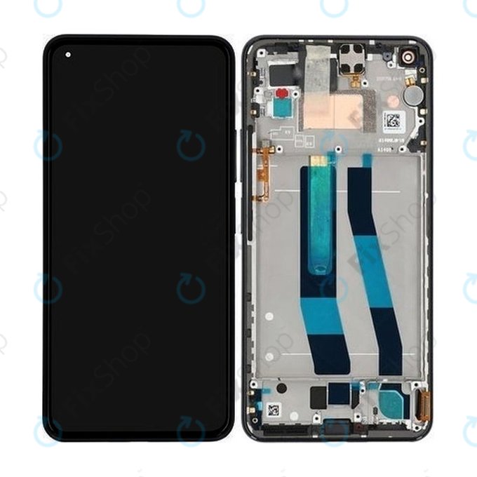 Wyświetlacz do Xiaomi Mi 11 Lite 5G, Ekran dotykowy z ramką, 56000200K900, 56000K00K900, Truffle Black, Genuine Service Pack