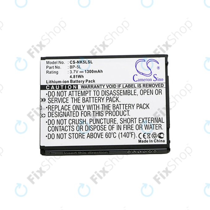 Bateria do Nokia 7710, 9500, E61, E62, N92, N800, 1300mAh, Li-Ion, 3.7V, BP-5L, HQ