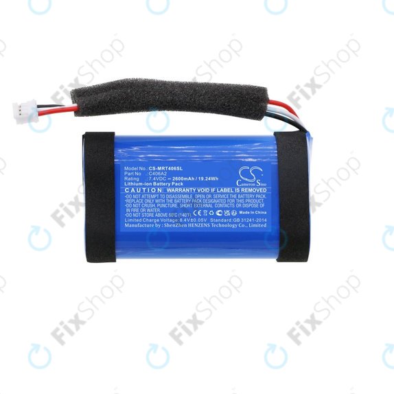 Bateria do Marshall Emberton, 2600mAh, Li-Ion, 7.4V, C406A2, HQ