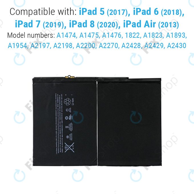 Bateria dla iPad Air, iPad (5th Gen 2017 - 9th Gen 2021), 8827mAh