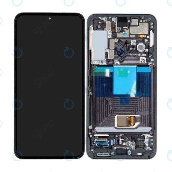 Wyświetlacz do Samsung S22 S901B, Ekran dotykowy z ramką, GH82-27520A, GH82-27521A, Phantom Black, Genuine Service Pack