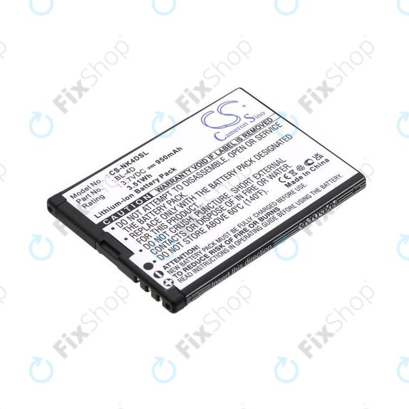 Bateria do Nokia N97 Mini, E5, E7, BLU Hero 2, 950mAh, Li-Ion, 3.7V, BL-4D, HQ