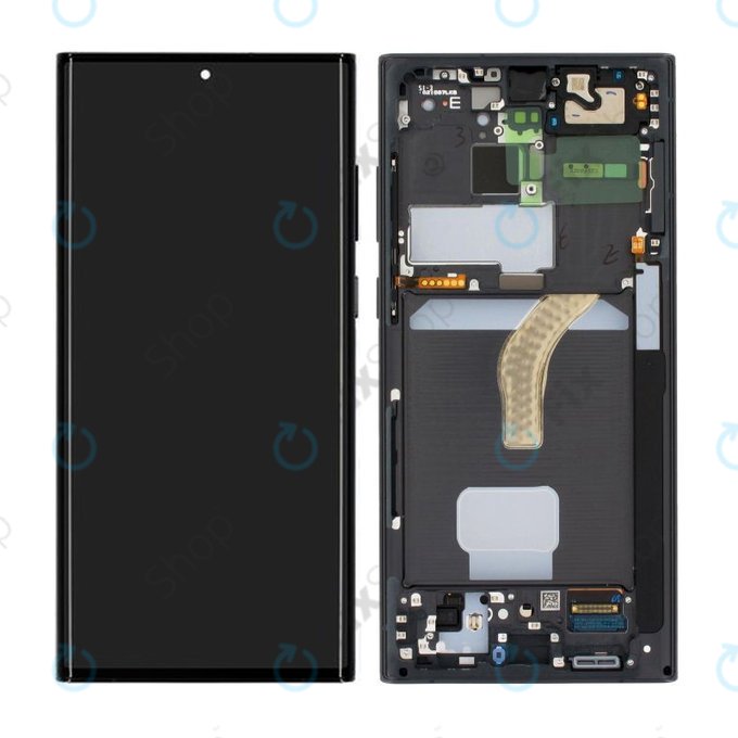 Wyświetlacz do Samsung S22 Ultra S908B, Ekran dotykowy z ramką, GH82-27488A, GH82-27489A, Phantom Black, Genuine Service Pack