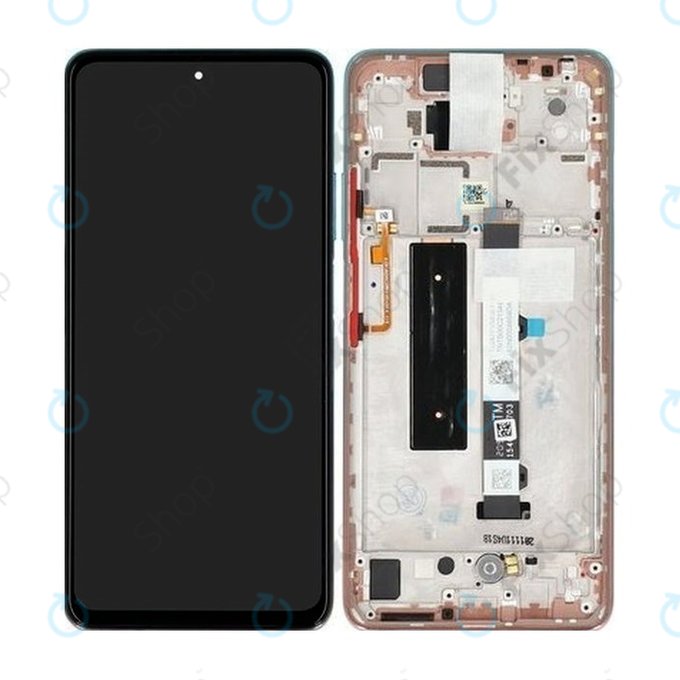 Wyświetlacz do Xiaomi Mi 10T Lite 5G, Ekran dotykowy z ramką, 5600050J1700, Rose Gold Beach, Genuine Service Pack