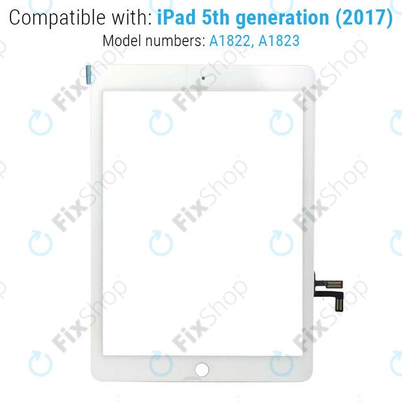 Ekran dotykowy z przyciskiem Home dla iPad (5th Gen 2017), Silver