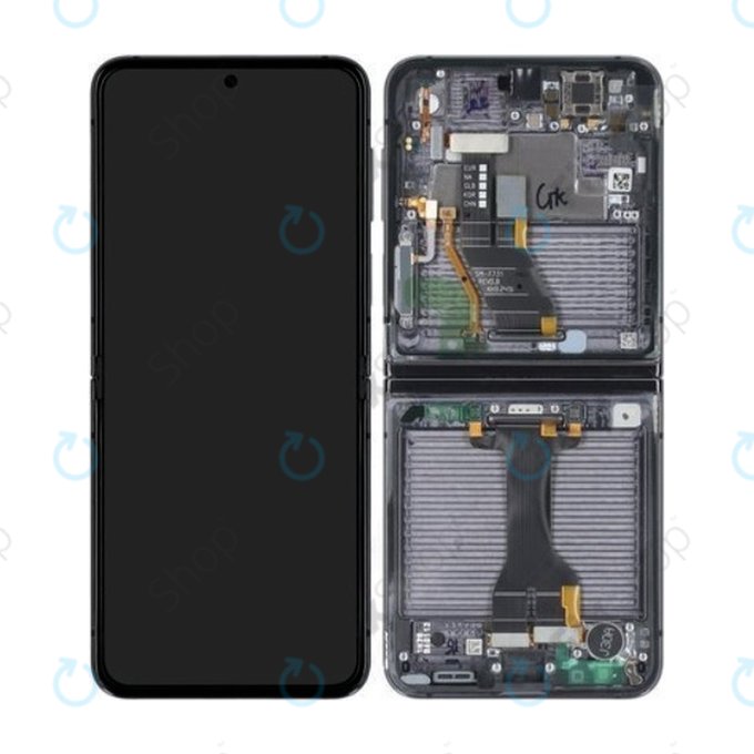 Wyświetlacz OLED do Samsung Z Flip 5 F731B, Ekran dotykowy z ramką, Grafitowy, Graphite