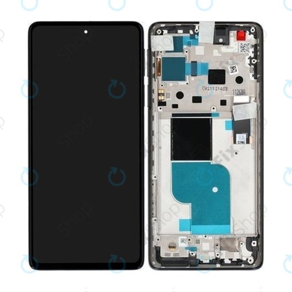 Wyświetlacz do Motorola Edge 30 Pro XT2201, Ekran dotykowy z ramką, 5D68C20263, 5D68C20276, Czarny, Black, Genuine Service Pack