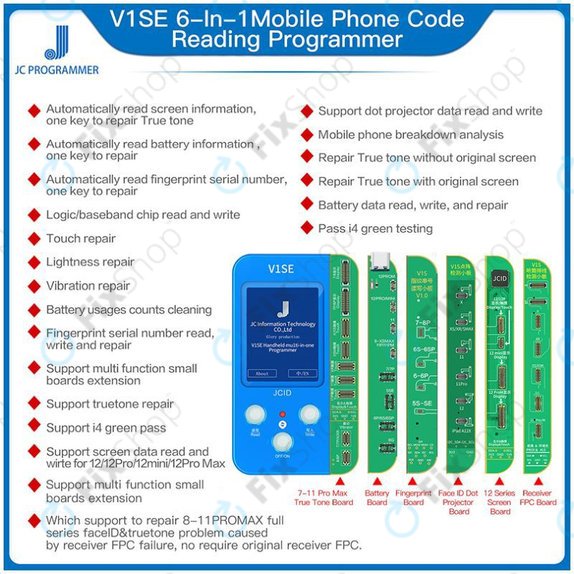 Programator JC V1SE + Płytki LCD, Baterii, Odcisków palców, Face ID, serii 12 (iPhone 7 - 12 Pro Max)