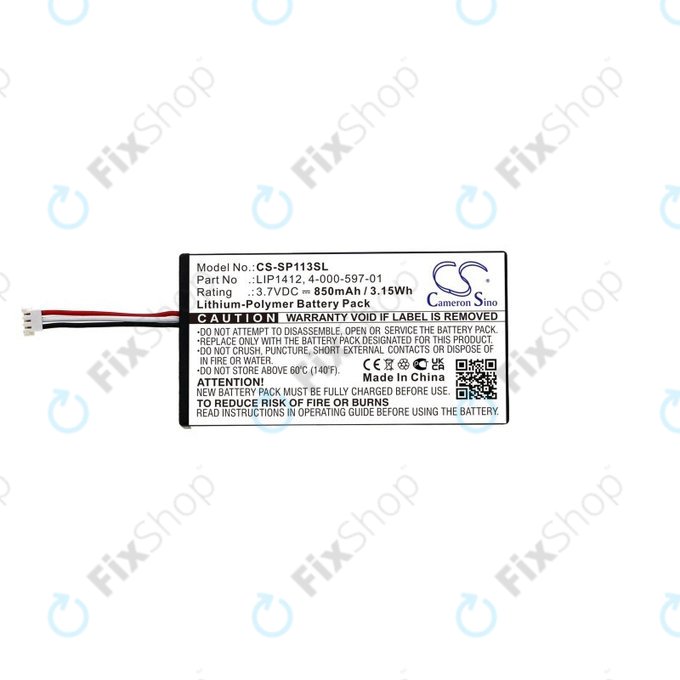 Bateria do PSP, 850mAh, Li-Pol, 3.7V, LIP1412, HQ
