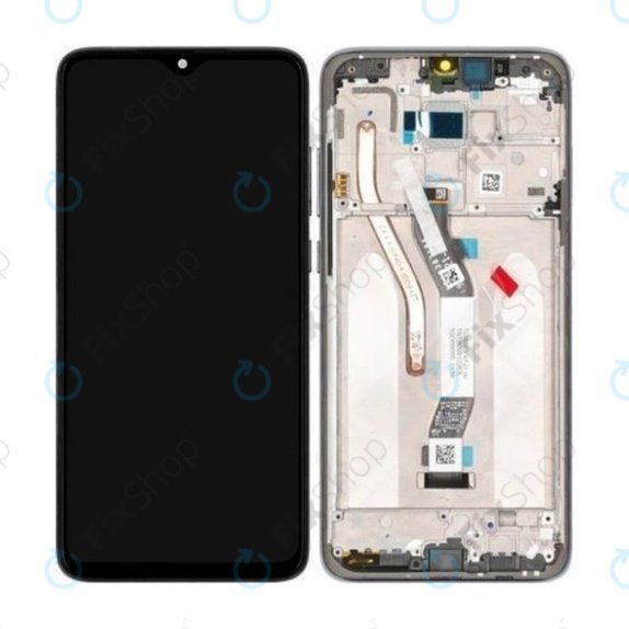 Wyświetlacz do Xiaomi Redmi Note 8 Pro, Ekran dotykowy z ramką, 56000500G700, 5601100040B6, Mineral Grey, Genuine Service Pack