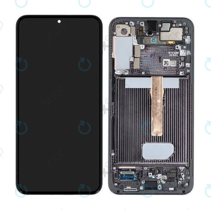 Wyświetlacz do Samsung S22 Plus S906B, Ekran dotykowy z ramką, GH82-27500A, GH82-27501A, Phantom Black, Genuine Service Pack